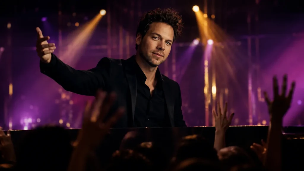 Chris Riven achter de DJ booth tijdens een live optreden